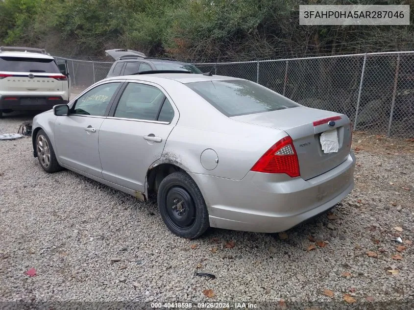 2010 Ford Fusion Se VIN: 3FAHP0HA5AR287046 Lot: 40418598