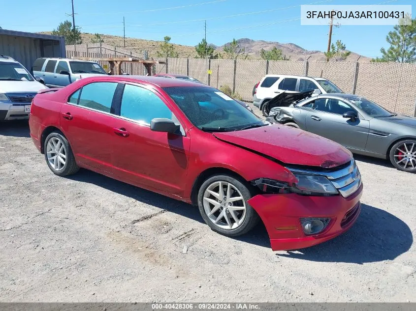 2010 Ford Fusion Sel VIN: 3FAHP0JA3AR100431 Lot: 40428306