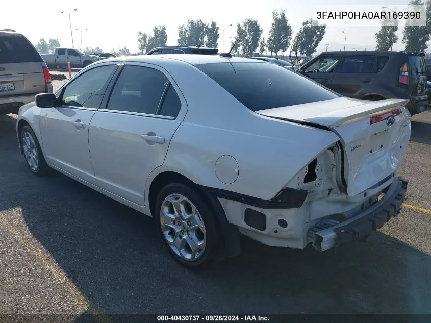 3FAHP0HA0AR169390 2010 Ford Fusion Se