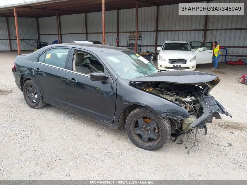 2010 Ford Fusion Se VIN: 3FAHP0HG3AR345949 Lot: 40433451