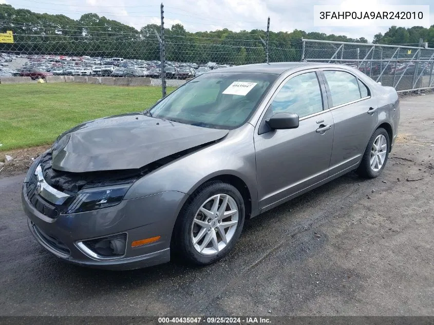 2010 Ford Fusion Sel VIN: 3FAHP0JA9AR242010 Lot: 40435047