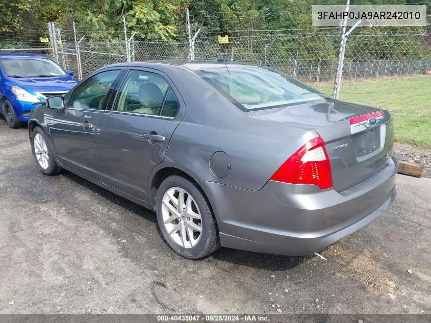 2010 Ford Fusion Sel VIN: 3FAHP0JA9AR242010 Lot: 40435047