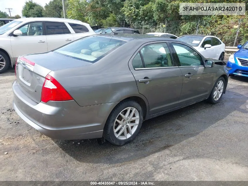 2010 Ford Fusion Sel VIN: 3FAHP0JA9AR242010 Lot: 40435047