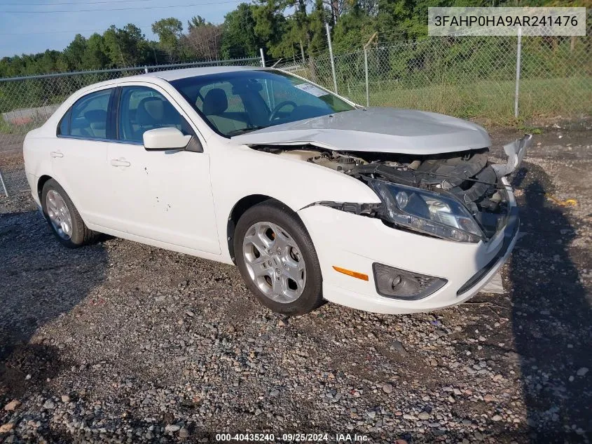 2010 Ford Fusion Se VIN: 3FAHP0HA9AR241476 Lot: 40435240