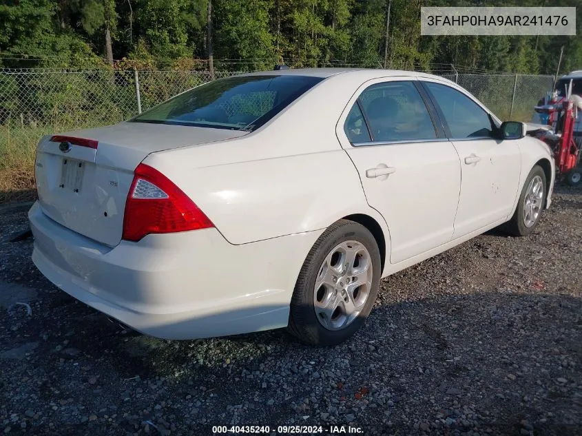 2010 Ford Fusion Se VIN: 3FAHP0HA9AR241476 Lot: 40435240