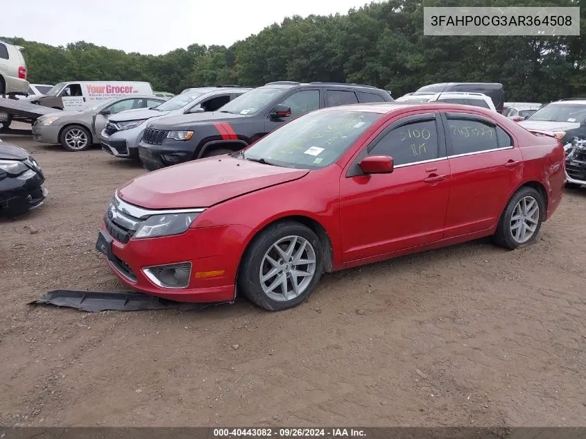 2010 Ford Fusion Sel VIN: 3FAHP0CG3AR364508 Lot: 40443082