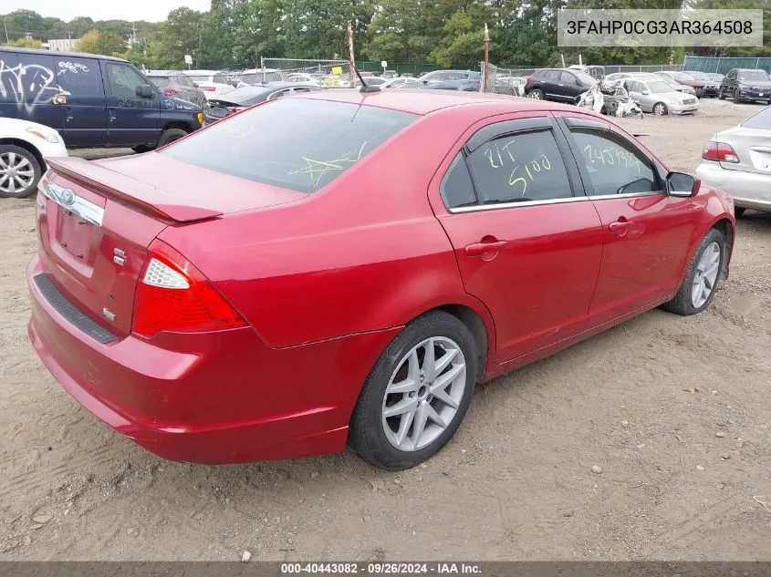 2010 Ford Fusion Sel VIN: 3FAHP0CG3AR364508 Lot: 40443082