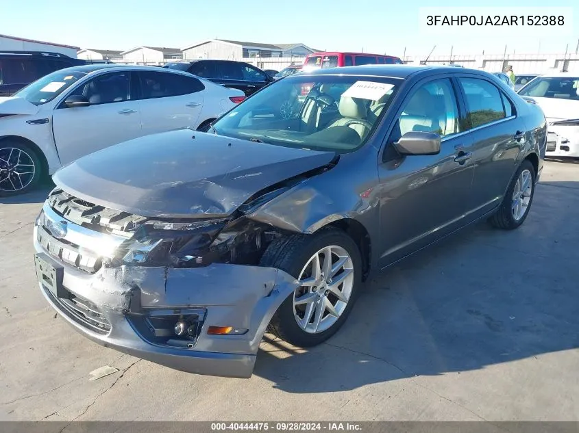 2010 Ford Fusion Sel VIN: 3FAHP0JA2AR152388 Lot: 40444475