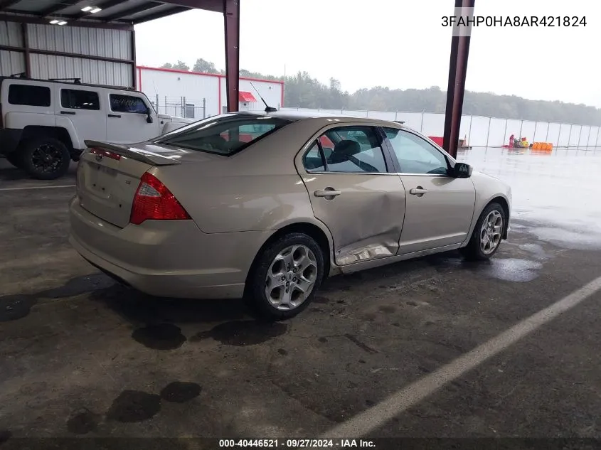 2010 Ford Fusion Se VIN: 3FAHP0HA8AR421824 Lot: 40446521