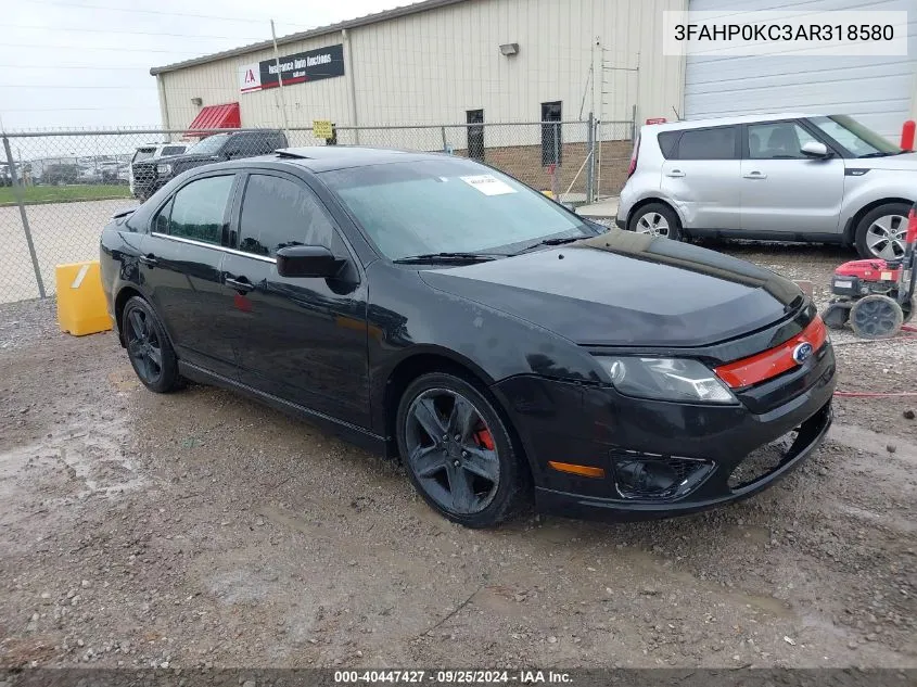 2010 Ford Fusion Sport VIN: 3FAHP0KC3AR318580 Lot: 40447427