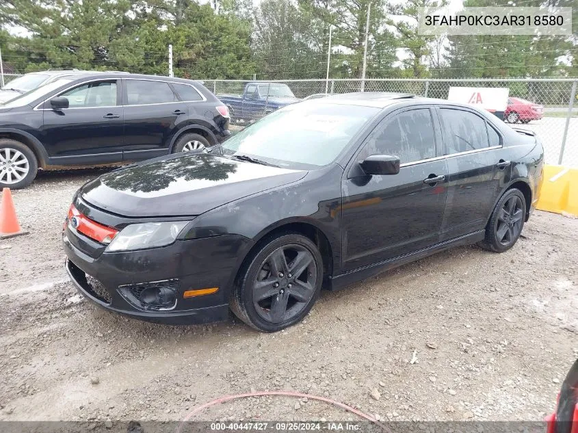 2010 Ford Fusion Sport VIN: 3FAHP0KC3AR318580 Lot: 40447427