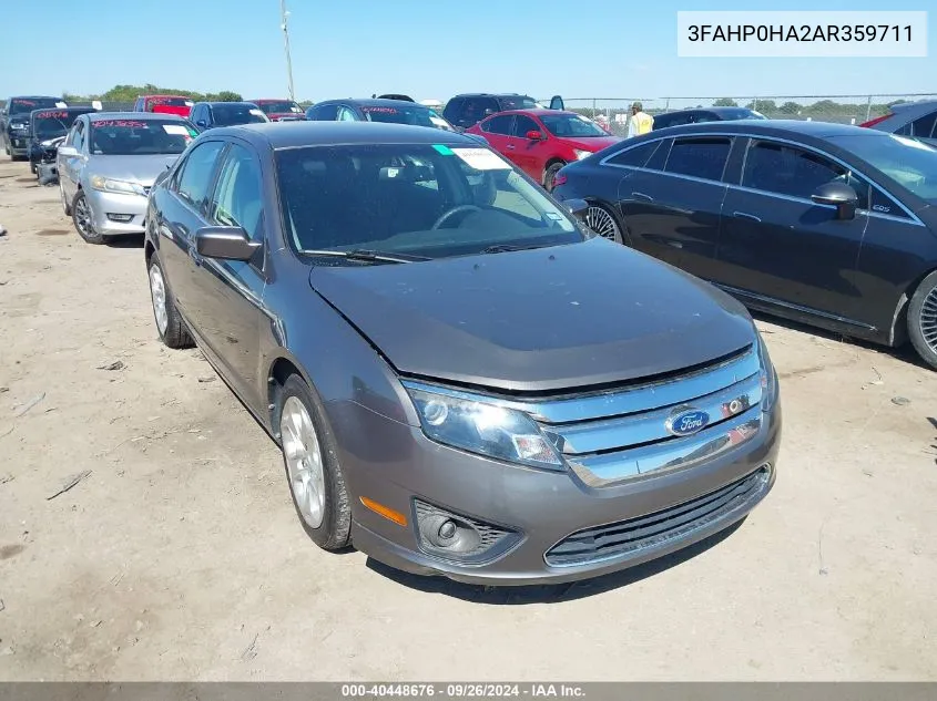 2010 Ford Fusion Se VIN: 3FAHP0HA2AR359711 Lot: 40448676