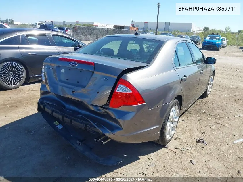 2010 Ford Fusion Se VIN: 3FAHP0HA2AR359711 Lot: 40448676