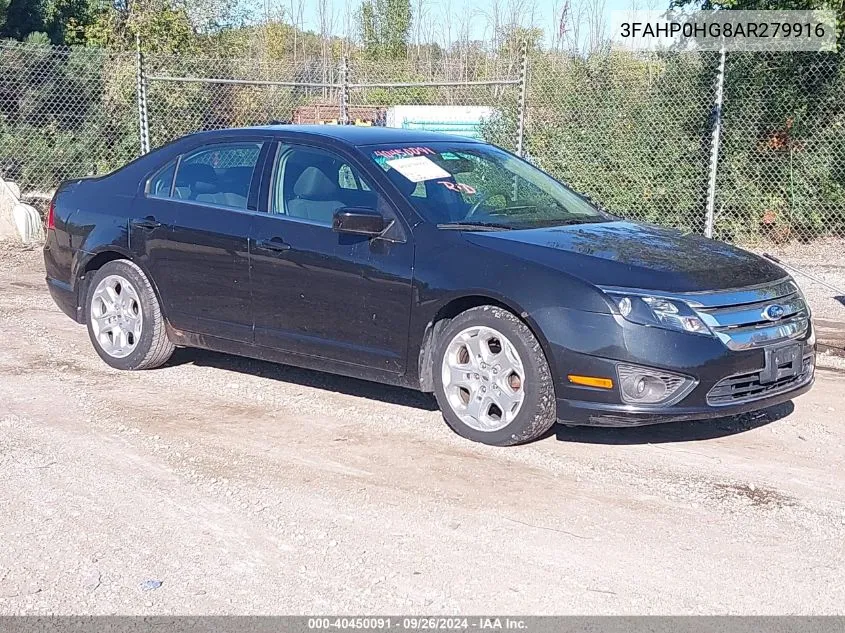 2010 Ford Fusion Se VIN: 3FAHP0HG8AR279916 Lot: 40450091