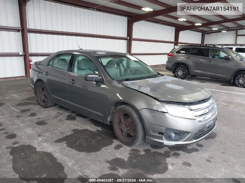 3FAHP0HA7AR154191 2010 Ford Fusion Se