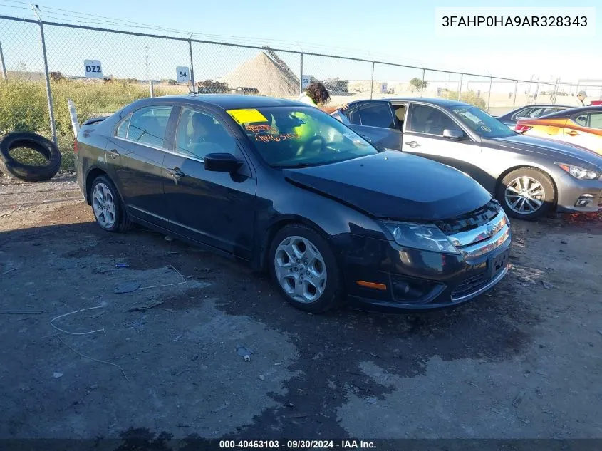 2010 Ford Fusion Se VIN: 3FAHP0HA9AR328343 Lot: 40463103