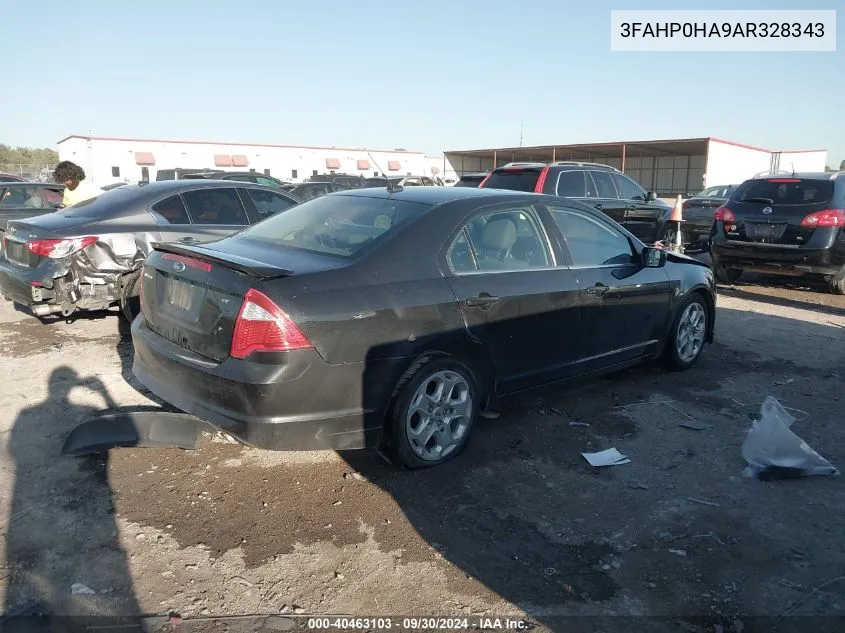 2010 Ford Fusion Se VIN: 3FAHP0HA9AR328343 Lot: 40463103