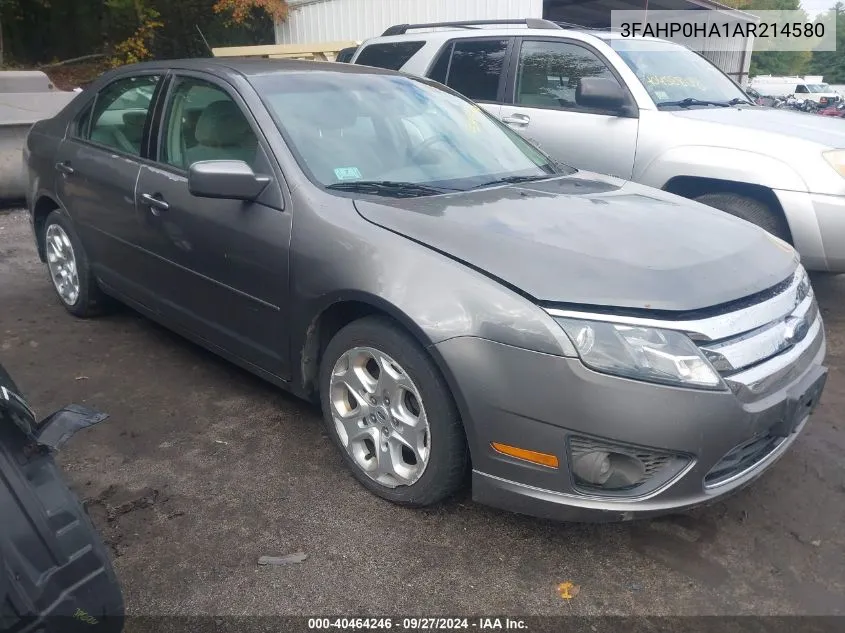 2010 Ford Fusion Se VIN: 3FAHP0HA1AR214580 Lot: 40464246