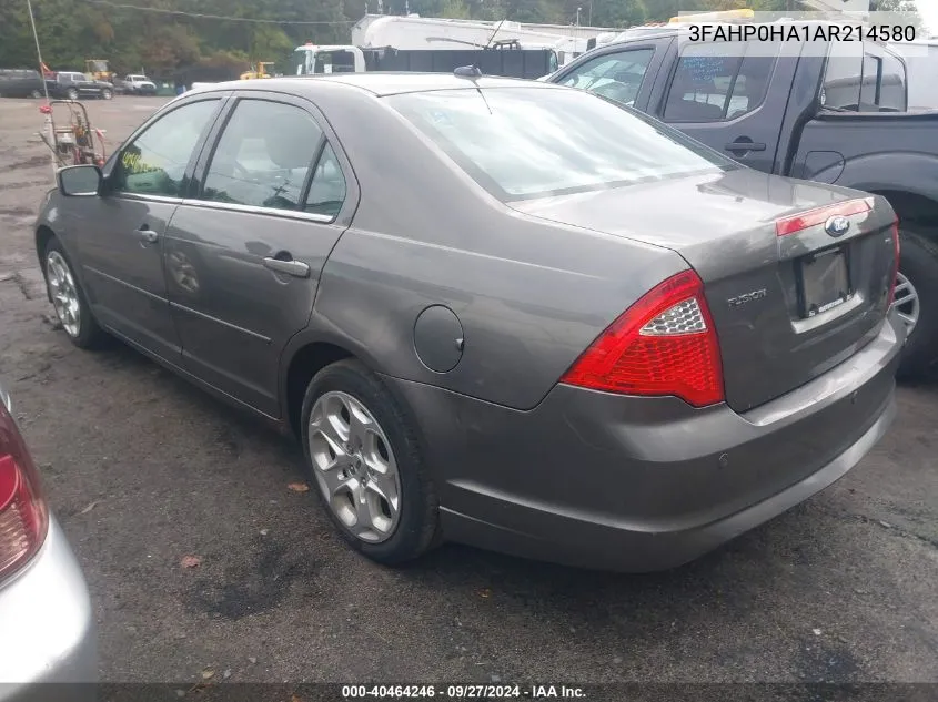 2010 Ford Fusion Se VIN: 3FAHP0HA1AR214580 Lot: 40464246