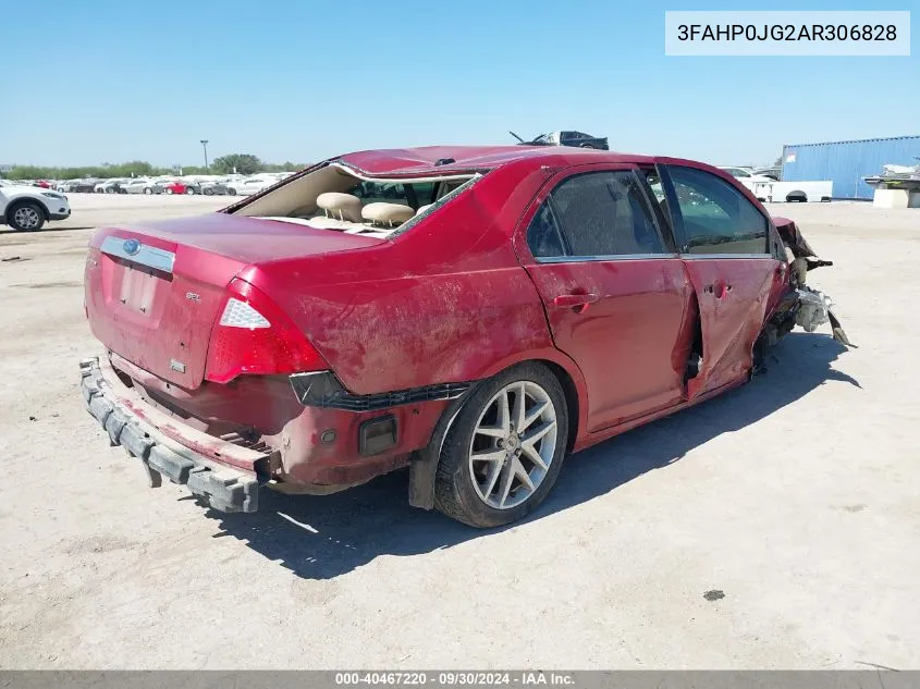 2010 Ford Fusion Sel VIN: 3FAHP0JG2AR306828 Lot: 40467220