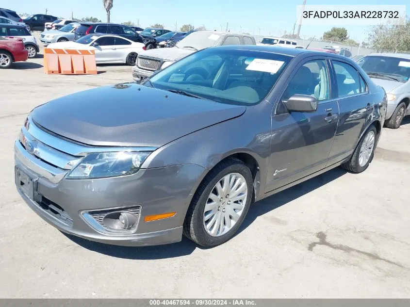 2010 Ford Fusion Hybrid Hybrid VIN: 3FADP0L33AR228732 Lot: 40467594