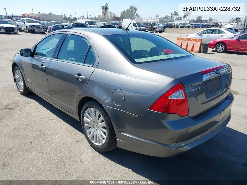 2010 Ford Fusion Hybrid Hybrid VIN: 3FADP0L33AR228732 Lot: 40467594