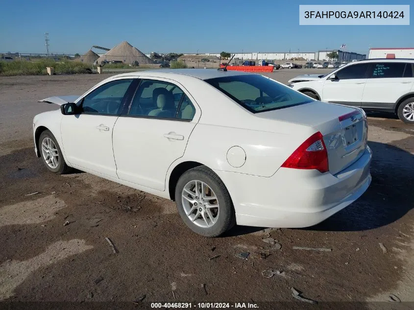 2010 Ford Fusion S VIN: 3FAHP0GA9AR140424 Lot: 40468291