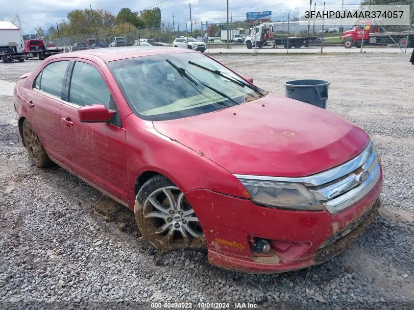 2010 Ford Fusion Sel VIN: 3FAHP0JA4AR374057 Lot: 40494022