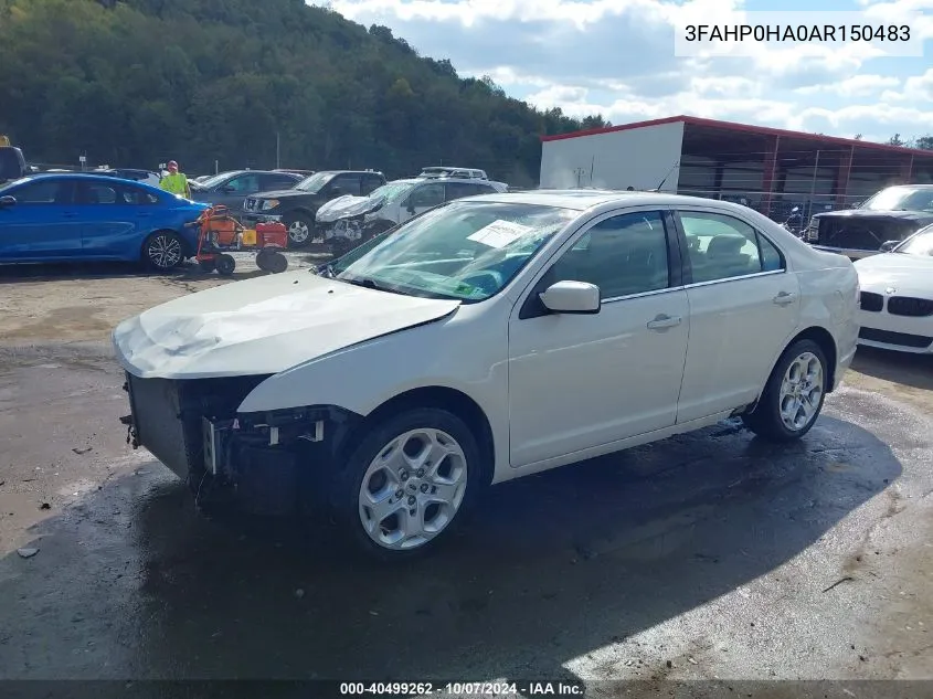 2010 Ford Fusion Se VIN: 3FAHP0HA0AR150483 Lot: 40499262