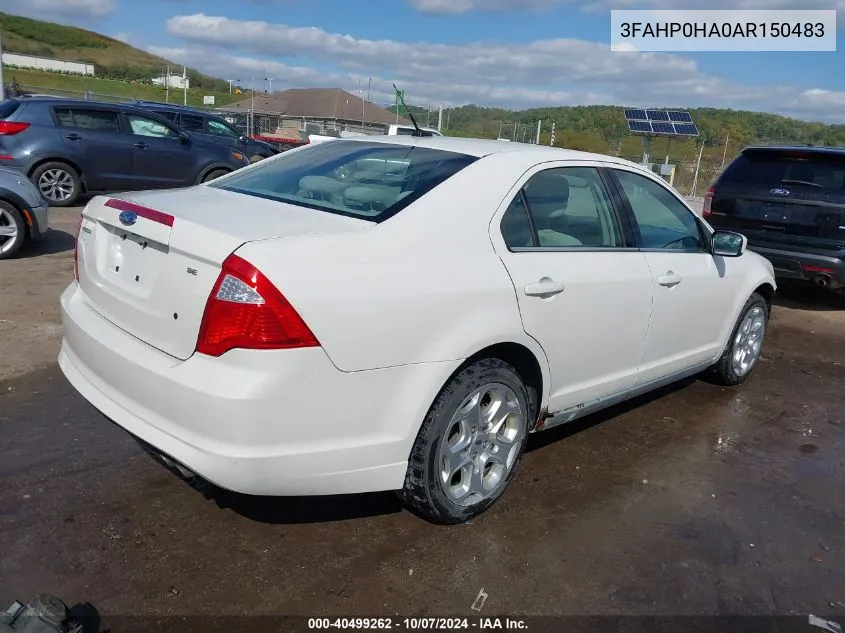 2010 Ford Fusion Se VIN: 3FAHP0HA0AR150483 Lot: 40499262