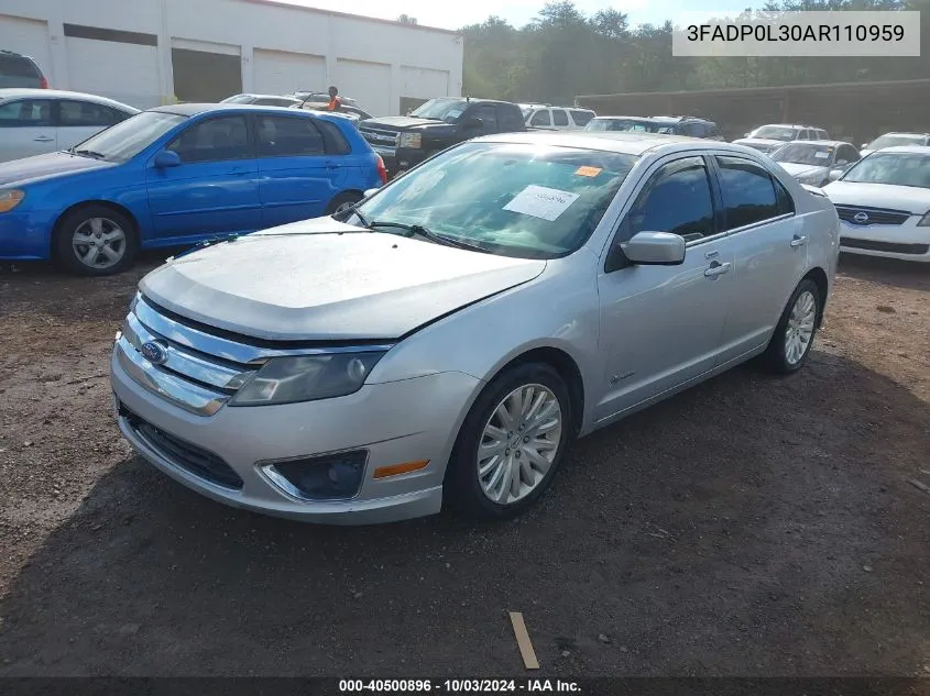 2010 Ford Fusion Hybrid VIN: 3FADP0L30AR110959 Lot: 40500896