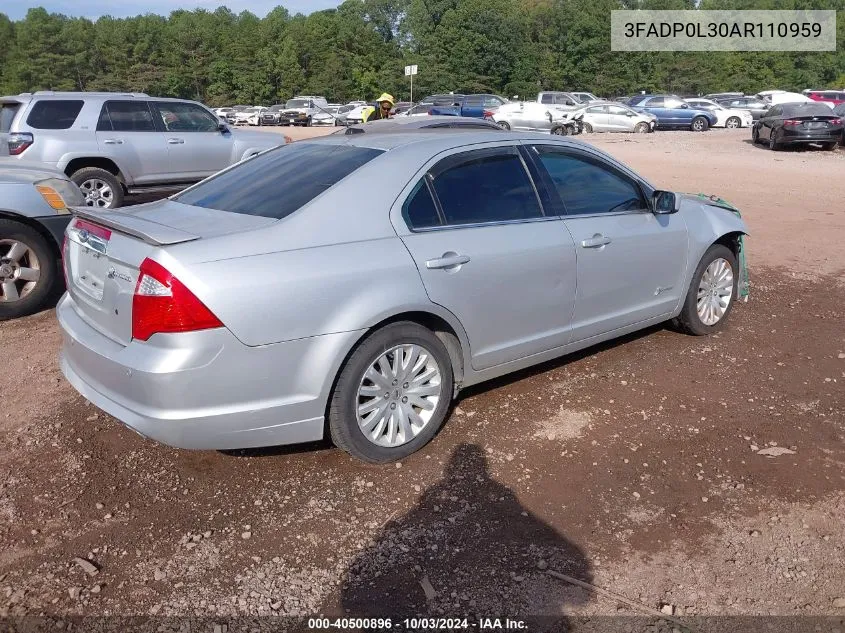 2010 Ford Fusion Hybrid VIN: 3FADP0L30AR110959 Lot: 40500896