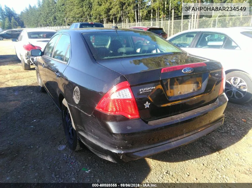 2010 Ford Fusion Se VIN: 3FAHP0HA8AR234549 Lot: 40528555