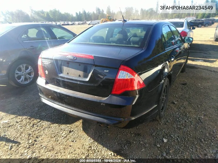 2010 Ford Fusion Se VIN: 3FAHP0HA8AR234549 Lot: 40528555