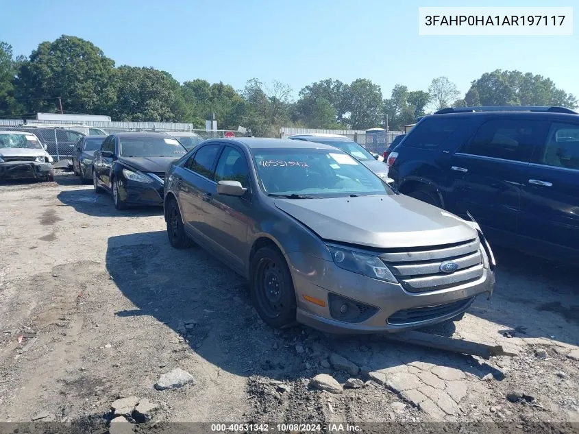 2010 Ford Fusion Se VIN: 3FAHP0HA1AR197117 Lot: 40531342