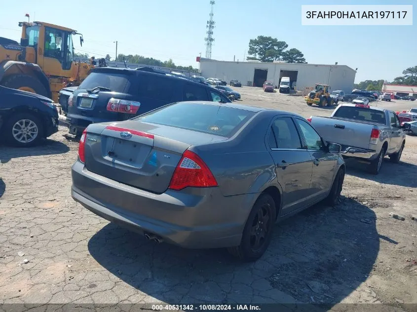 2010 Ford Fusion Se VIN: 3FAHP0HA1AR197117 Lot: 40531342