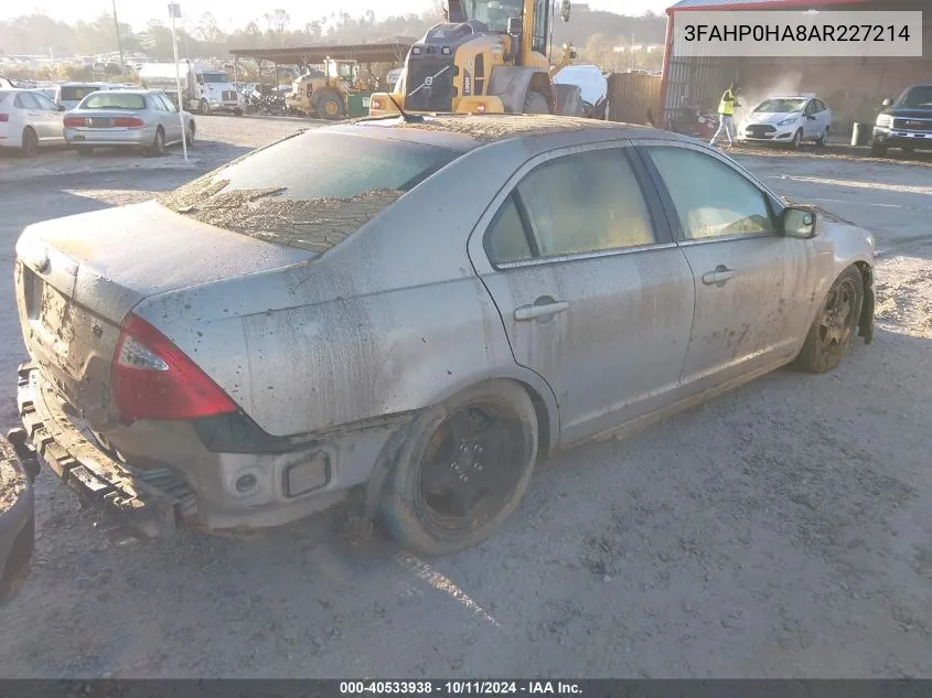 2010 Ford Fusion Se VIN: 3FAHP0HA8AR227214 Lot: 40533938