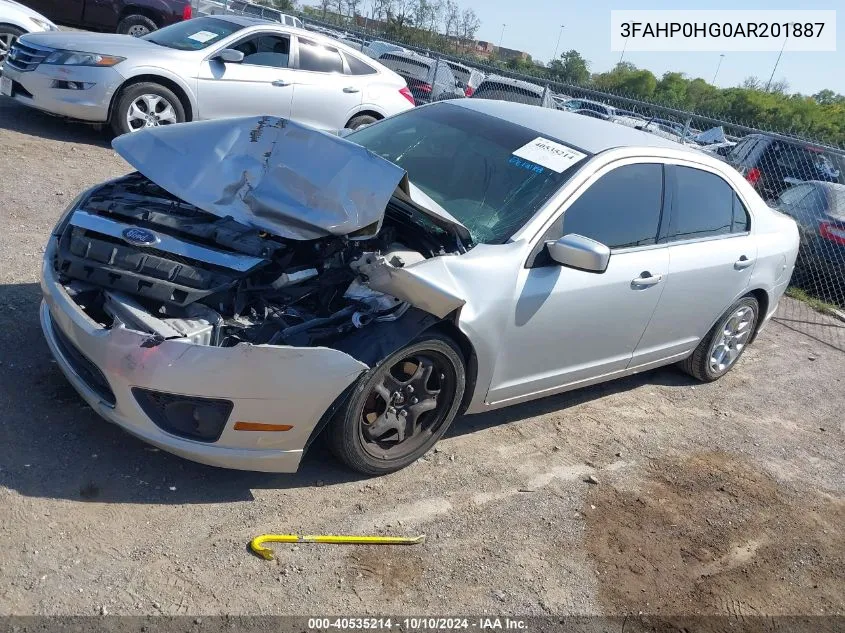 2010 Ford Fusion Se VIN: 3FAHP0HG0AR201887 Lot: 40535214