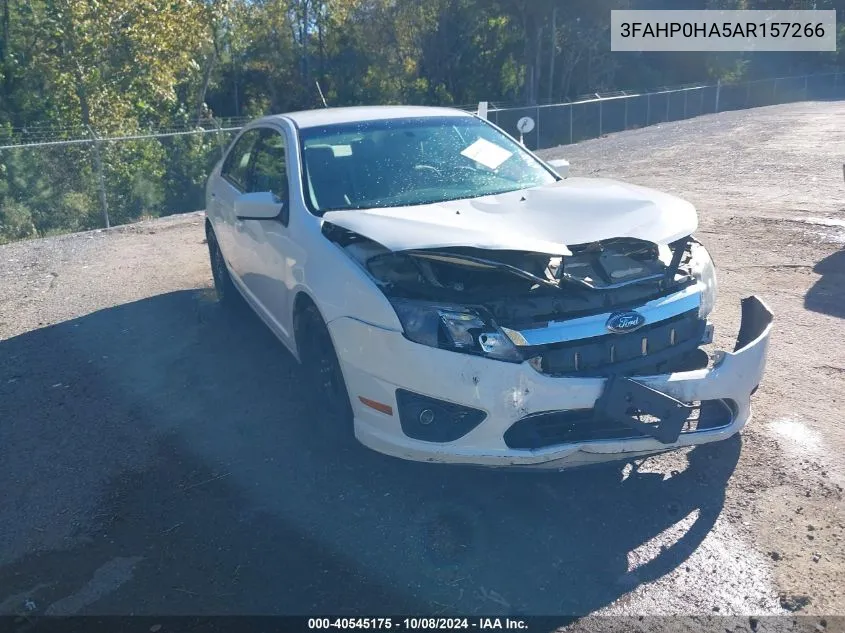 2010 Ford Fusion Se VIN: 3FAHP0HA5AR157266 Lot: 40545175