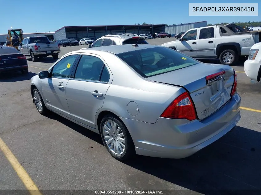 2010 Ford Fusion Hybrid VIN: 3FADP0L3XAR396450 Lot: 40553288