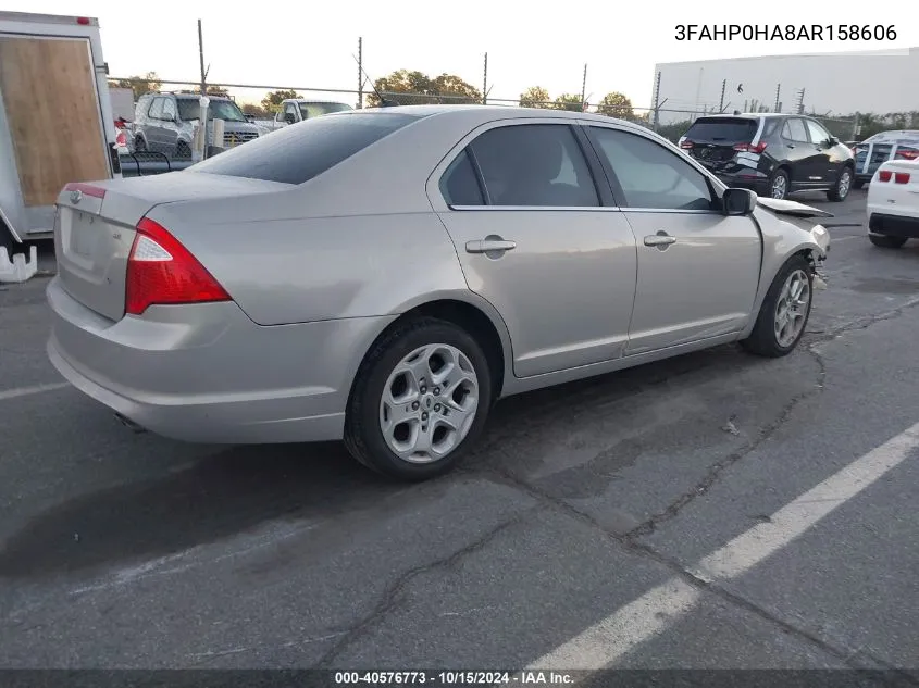 2010 Ford Fusion Se VIN: 3FAHP0HA8AR158606 Lot: 40576773