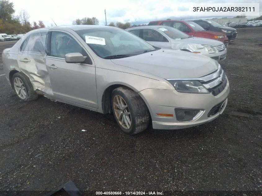 2010 Ford Fusion Sel VIN: 3FAHP0JA2AR382111 Lot: 40580668