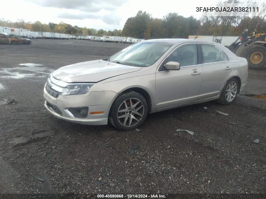 2010 Ford Fusion Sel VIN: 3FAHP0JA2AR382111 Lot: 40580668