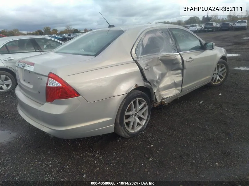 2010 Ford Fusion Sel VIN: 3FAHP0JA2AR382111 Lot: 40580668