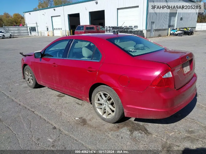 2010 Ford Fusion Se VIN: 3FAHP0HA9AR205285 Lot: 40621474