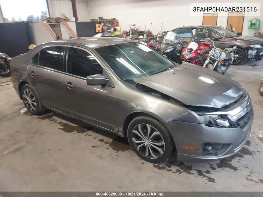 3FAHP0HA0AR231516 2010 Ford Fusion Se