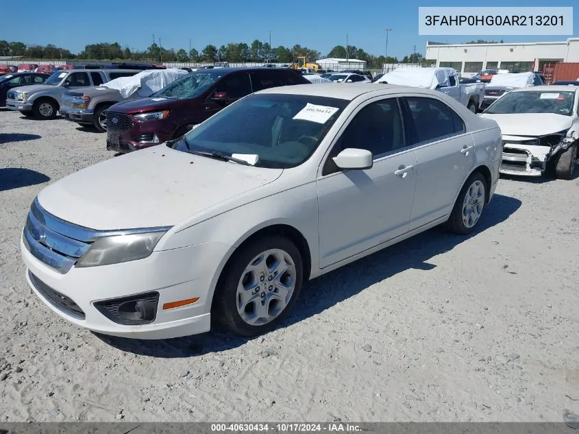 2010 Ford Fusion Se VIN: 3FAHP0HG0AR213201 Lot: 40630434