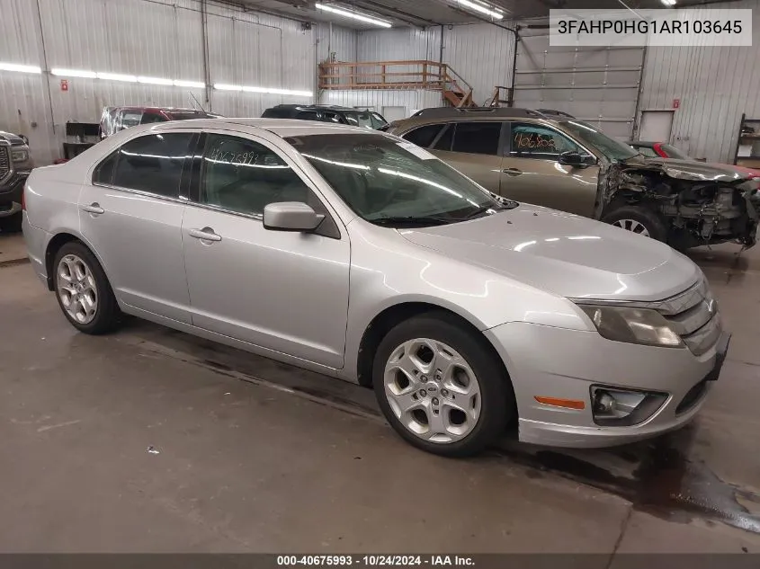 2010 Ford Fusion Se VIN: 3FAHP0HG1AR103645 Lot: 40675993