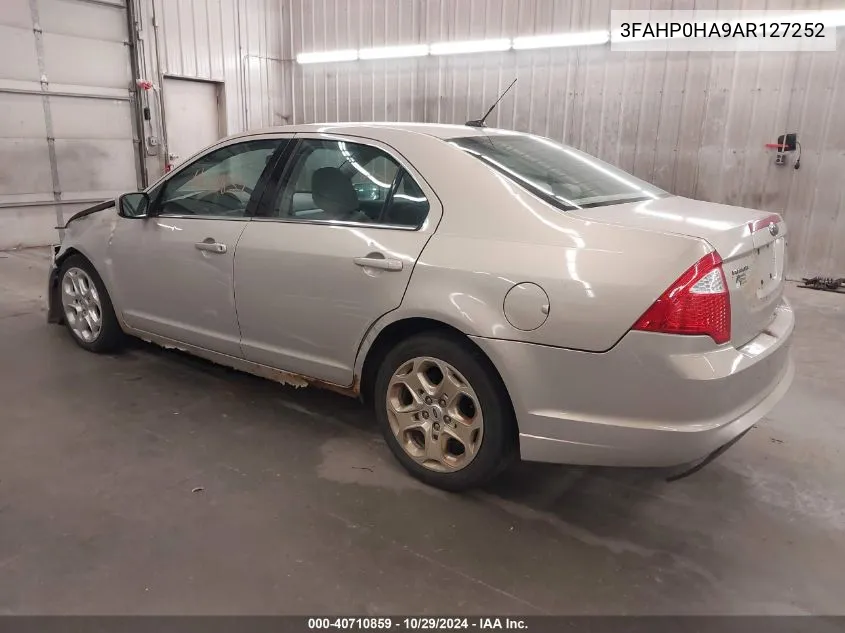 2010 Ford Fusion Se VIN: 3FAHP0HA9AR127252 Lot: 40710859