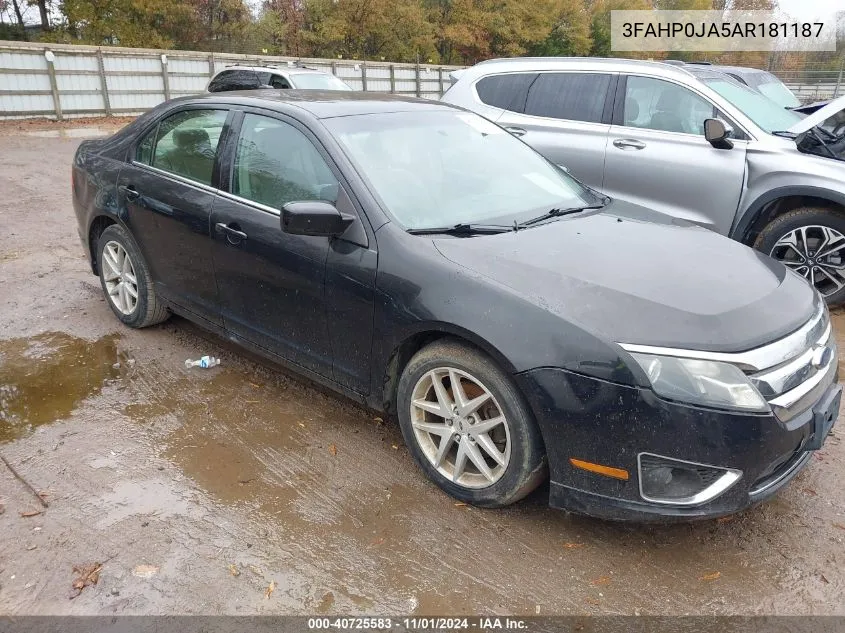 2010 Ford Fusion Sel VIN: 3FAHP0JA5AR181187 Lot: 40725583